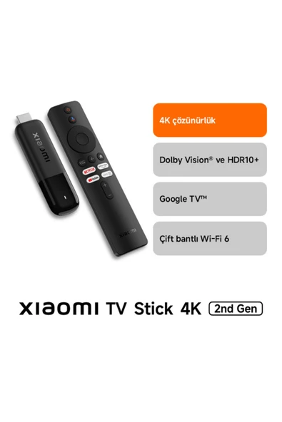 Xiaomi TV Stick 4K 2nd Gen Android Medya Oynatıcı 2. Nesil Dolby Vision & HDR10+ (Xiaomi Türkiye Garantili) ürün görseli 1