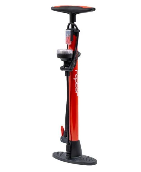 Raptor ZF-809C Analog Göstergeli Standart Ayaklı Pompa Bisiklet Pompası Kırmızı 160Psi Ayak Pompası ürün görseli 1