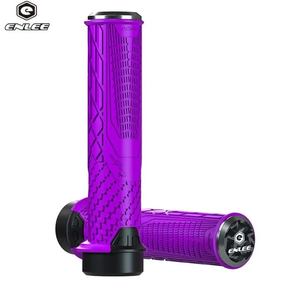 Enlee Mtb Bmx Elcik Silikon Bisiklet Elcik Kaymaz Yapı 140 mm Bisiklet Elciği Kolay Kavrama Gold Mor ürün görseli 1