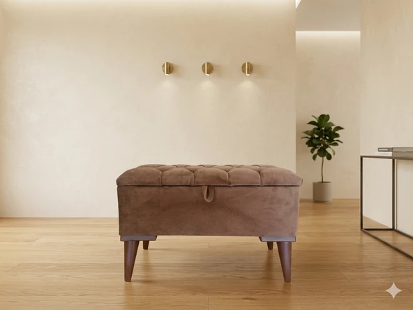 Sandıklı puf bench ayak ucu silinebilir kumaş ürün görseli 1