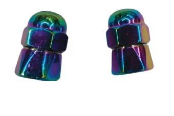 2 Adet Metal Şeklinde Sibop Kapağı Bisiklet, Motosiklet, Araba için Lastik Kapağı Rainbow Renk ürün görseli 1