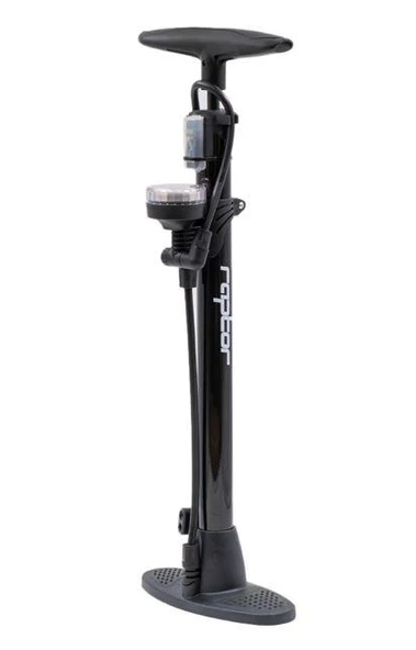 Raptor ZF-809C Analog Göstergeli Standart Ayaklı Pompa Bisiklet Pompası Siyah 160 Psi Ayak Pompası ürün görseli 1