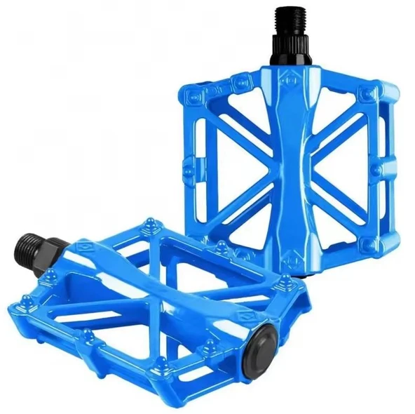 XBYC 1815 Bilyalı Bisiklet Platform Pedal Geniş Yapılı Bilyalı Alüminyum Pedal Mukavemetli Mavi Renk ürün görseli 1
