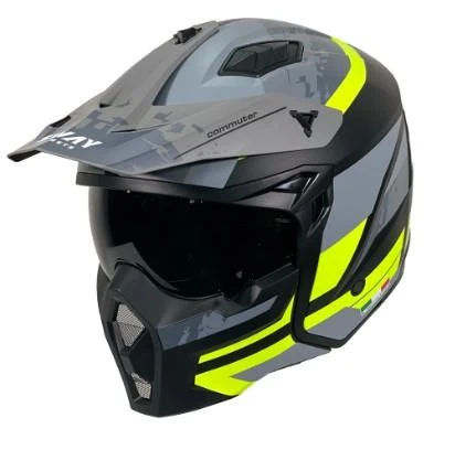 Sway X1-X Seul Track Modüler Full Face Çene Sökülebilen Motosiklet Kaskı 2XL Beden Siyah Sarı ürün görseli 1