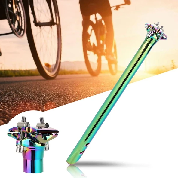 XBYC 676 Düz 27.2mm X 350mm Sele Borusu Bisiklet Koltuk Borusu Alüminyum Rainbow ürün görseli 1