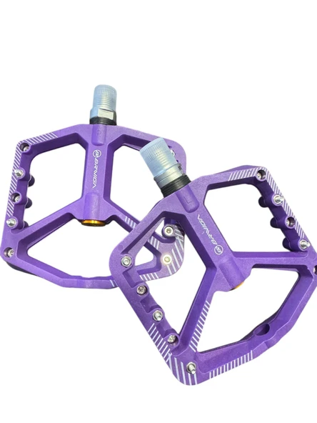 Briviga Plastik Çivili Platform Pedal Mor Bisiklet Pedalı (1DU + 1 Kapalı Rulmanlı 110x125mm, 300g) ürün görseli 1