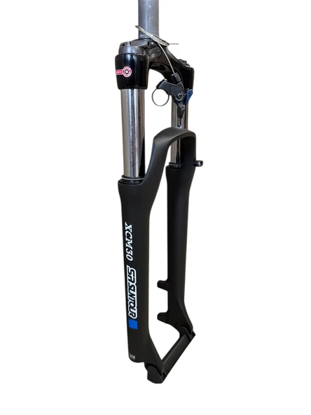 SR Suntour XC30 27,5"Jant Gidondan Kilitlenebilir Bisiklet Maşası Mat Siyah 1-1/8 QR Maşa Disk Fren ürün görseli 1