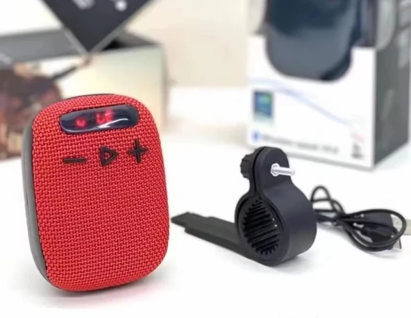 Xbyc 2727 Bluetooth Bağlantılı Hoparlör Su Geçirmez Şarjlı Bisiklet Motosiklet Hoparlörü Kırmızı ürün görseli 1