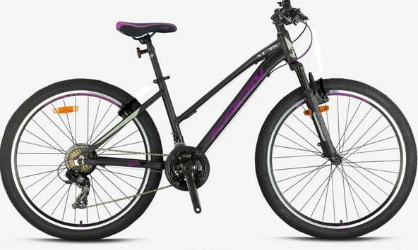 Kron XC 75 Lady 27.5" Jant Mekanik Disk 21 Vites Kelebek Vites Bayan Dağ Bisikleti Mat Siyah Mor ürün görseli 1