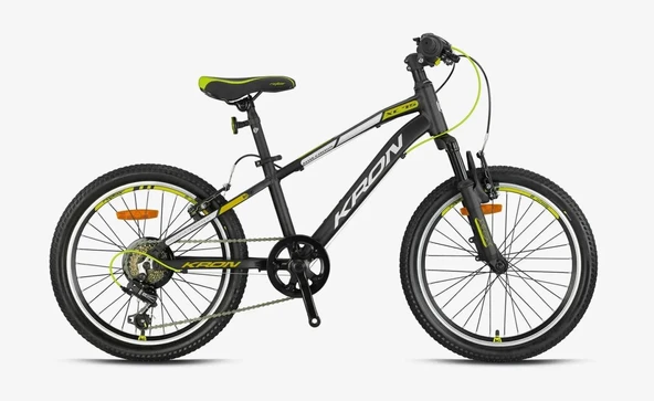 Kron XC 75 20 Jant 7 Vites Alüminyum Gövde Çocuk Dağ Bisikleti Siyah Gri Neon Sarı ürün görseli 1