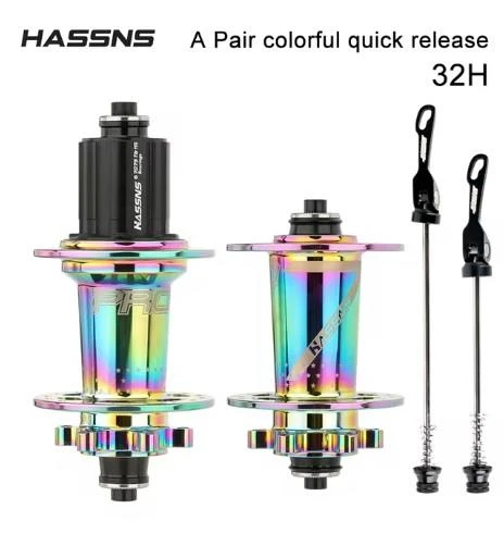 Hassns Pro 7 Rainbow Bisiklet Göbek Seti Ön Arka Kaset Göbek Seti 32 Delik 6 Vida Qr Mandal ürün görseli 1