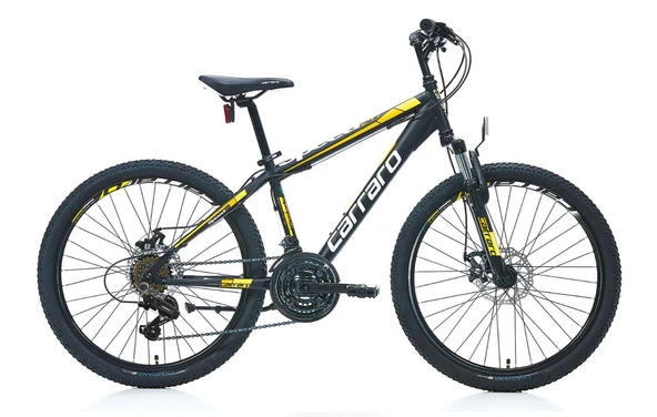 Carraro Speed 241 360H 24"Jant 21 Vites Mekanik Disk Fren Dağ Bisikleti Mat Siyah Sarı Açık Turuncu ürün görseli 1