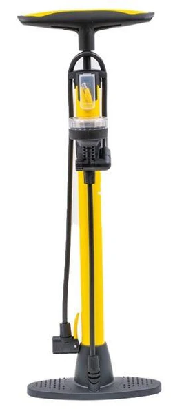 Raptor ZF-809C Analog Göstergeli Standart Ayaklı Pompa Bisiklet Pompası Sarı 160 Psi Ayak Pompası ürün görseli 1