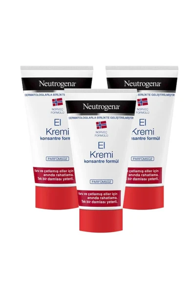 Neutrogena Norveç Formülü El Kremi Parfümsüz 75 ml 3 Adet ürün görseli 1