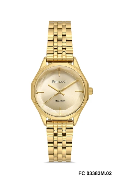 Ferrucci Ferrucci̇ Kesme Camli Gold Metal Kadin Kol Saati̇ ürün görseli 1