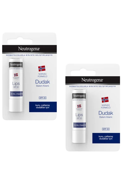 Neutrogena SPF 20 Güneş Koruma Faktörlü Dudak Bakım Kremi 4,8 g 2 ADET ürün görseli 1