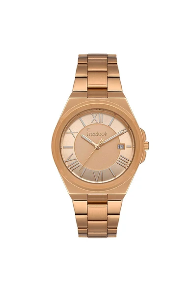 Freelook Kadın Rose Gold-Sedef Çelik Kasa Yuvarlak Kadran Metal Kordonlu Kol Saati Quartz Mekanizma Analog Ek ürün görseli 1