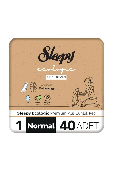 Sleepy Ecologic Premium Plus Günlük Ped Normal 40 Adet Ped ürün görseli 1