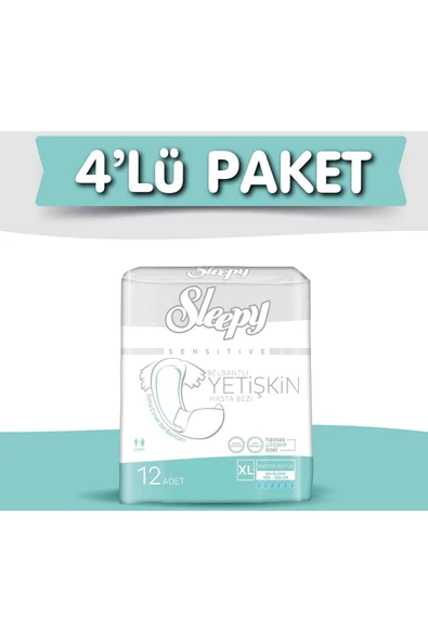 Sleepy Xlarge Yetişkin Bezi 12 Adet - 4'lü Paket ürün görseli 1