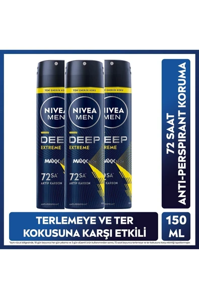 NIVEA MEN Deep Extreme 150ml x 3 ADET ürün görseli 1