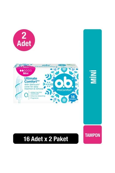 o.b. Tampon Mini 16'lı x2 ürün görseli 1