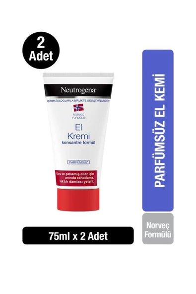 Neutrogena Norveç Formülü El Kremi Parfümsüz 75 Ml X 2 Adet ürün görseli 1