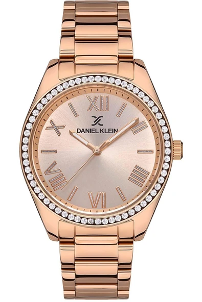Daniel Klein Kadın Kol Saati Rose Gold Taşlı DKE.1.10478.6 Çelik Kordon ürün görseli 1
