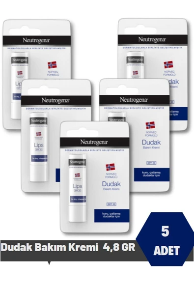 Neutrogena Norveç Formülü Güneş Koruma Faktörlü (spf 20) Dudak Nemlendiricisi 4,8 Gr 5 Adet ürün görseli 1