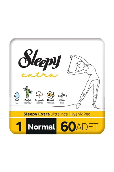 Sleepy Extra Ultra Ince Hijyenik Ped Normal 60 Adet Ped ürün görseli 1