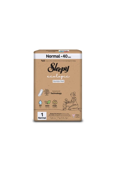 Sleepy Ecologic Premium Plus Günlük Ped Normal 40 Adet Ped - Resim 2