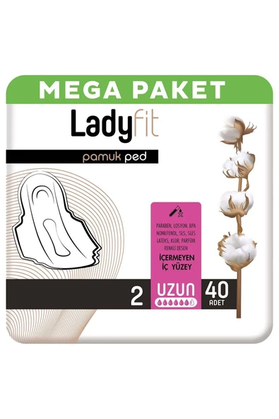 Lady Fit Ladyfit Pamuk Ped Mega Uzun 40 Ped ürün görseli 1