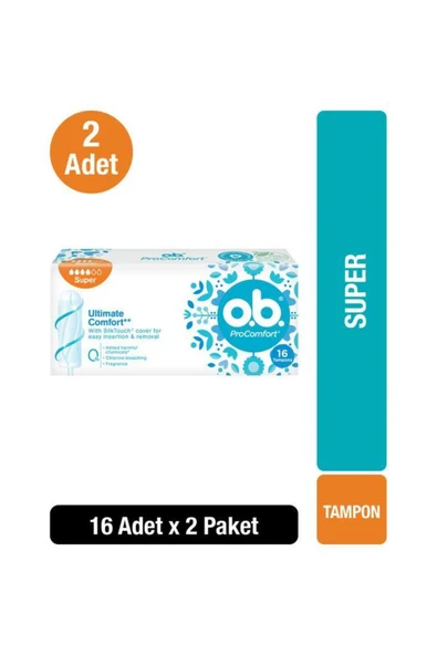 o.b. Tampon Süper 16'lı x2 ürün görseli 1