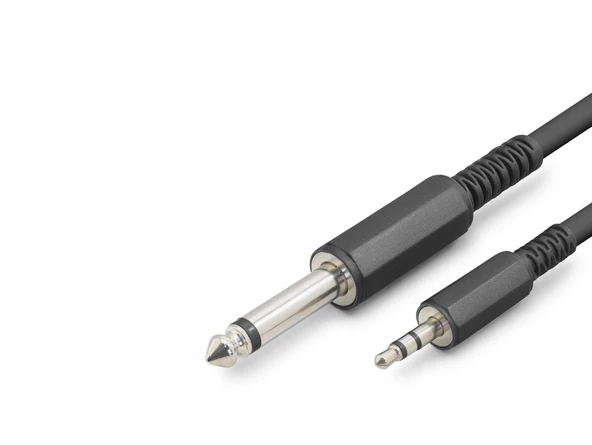 6.35Mm To 3.5Mm Gitar Kablosu 3 M - Siyah HDX1077 ürün görseli 1