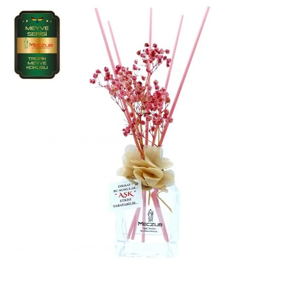 Aşk-ı Sermest Toptan Meczub Meyve Serisi Tropik Meyve Kokulu 5 x 120 ml küp Şişe Bambu Çubuklu Ortam Kokusu Reed Diffuser Oda Kokusu ürün görseli 1