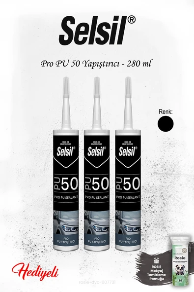 Selsil 3'lü Pro PU 50 Mastik - Siyah, ROSIE ürün görseli 1