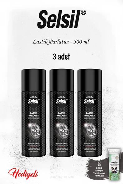 Selsil 3'lü Lastik Parlatıcı 500 ml, ROSIE ürün görseli 1