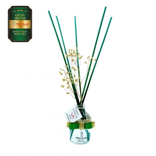 Aşk-ı Sermest Toptan Meczub Çiçek Serisi Magnolia Kokulu 5 x 50 ml Oval Şişe Bambu Çubuklu Ortam Kokusu Reed Diffuser Oda Kokusu ürün görseli 1