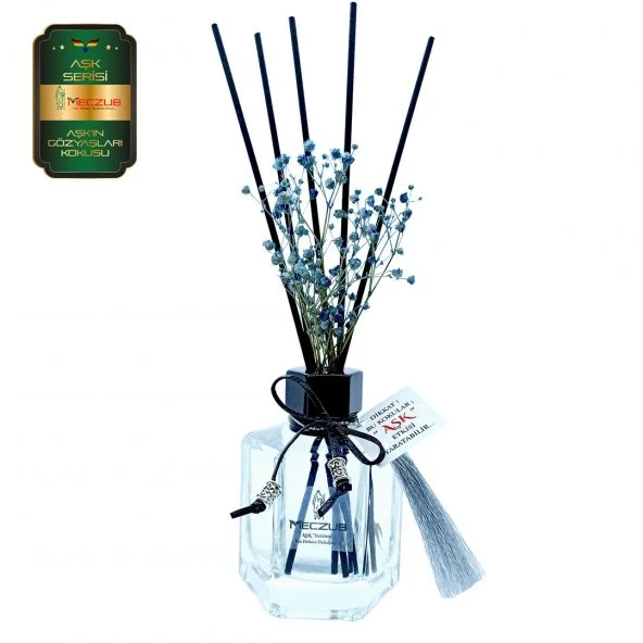 Aşk-ı Sermest Toptan Meczub Aşk Serisi Aşkın Gözyaşları Kokulu 120 ml Köşeli Şişe Bambu Çubuklu Ortam Kokusu Reed Diffuser Oda Kokusu ürün görseli 1