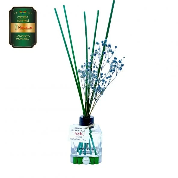 Aşk-ı Sermest Toptan Meczub Çiçek Serisi Lavanta Kokulu 5 x 60 ml küp Şişe Bambu Çubuklu Ortam Kokusu Reed Diffuser Oda Kokusu ürün görseli 1