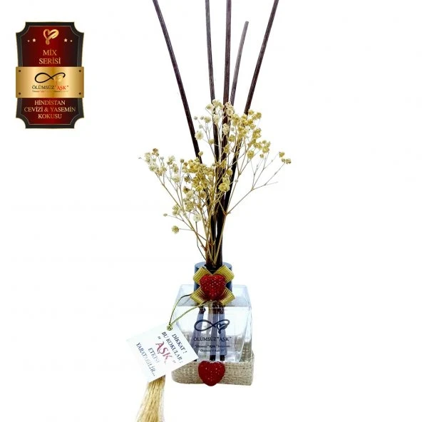 Aşk-ı Sermest Toptan Ölümsüz Aşk Mix Serisi Hindistan Cevizi & Yasemin 5 x 60 ml küp Şişe Bambu Çubuklu Ortam Kokusu Reed Diffuser Oda Kokusu ürün görseli 1