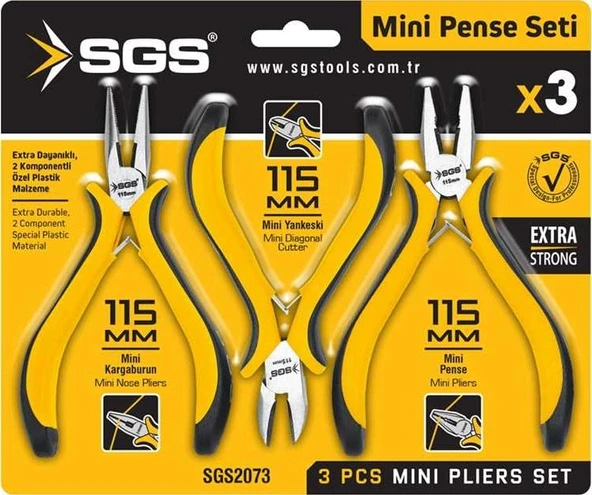 SGS 2073 Mini Pense Seti 3 Parça ürün görseli 1