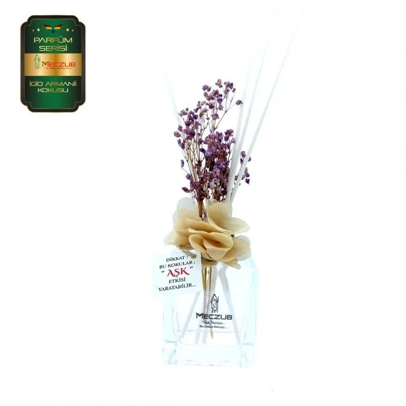 Aşk-ı Sermest Toptan Meczub Parfüm Serisi Gioo Armanii Kokulu 10 x 120 ml küp Şişe Bambu Çubuklu Ortam Kokusu Reed Diffuser Oda Kokusu ürün görseli 1