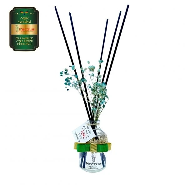Aşk-ı Sermest Toptan Meczub Aşk Serisi Ölümsüz Aşk İxiri Kokulu 10 x 50 ml Oval Şişe Bambu Çubuklu Ortam Kokusu Reed Diffuser Oda Kokusu ürün görseli 1