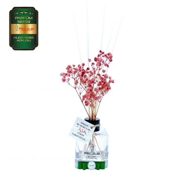 Aşk-ı Sermest Toptan Meczub Parfüm Serisi Hugoo Boss Kokulu 10 x 60 ml küp Şişe Bambu Çubuklu Ortam Kokusu Reed Diffuser Oda Kokusu ürün görseli 1