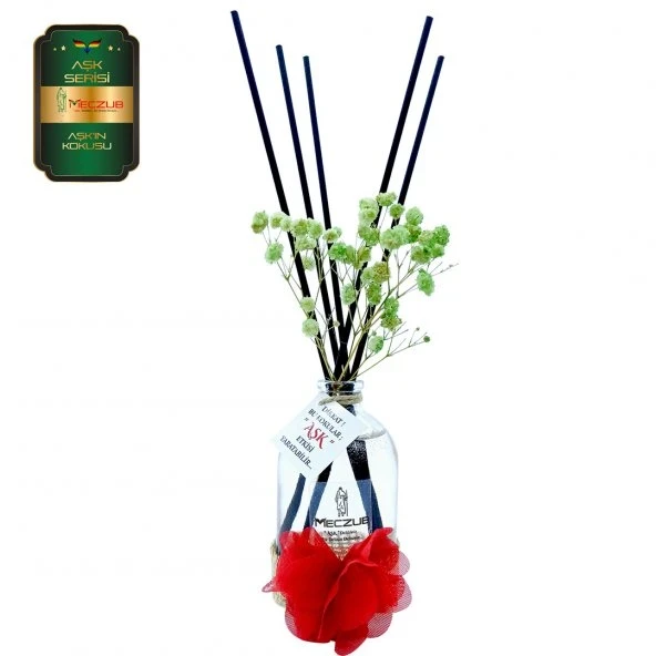 Aşk-ı Sermest Toptan Meczub Aşk Serisi Aşkın Kokusu Kokulu 5 x 100 ml Oval Şişe Bambu Çubuklu Ortam Kokusu Reed Diffuser Oda Kokusu ürün görseli 1