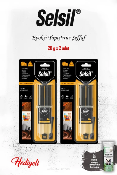 Selsil 2 adet Şırınga Epoksi Yapıştırıcı Şeffaf, ROSIE ürün görseli 1