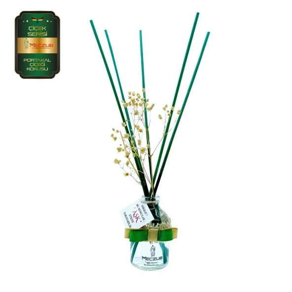 Aşk-ı Sermest Toptan Meczub Çiçek Serisi Portakal Çiçeği Kokulu 5 x 50 ml Oval Şişe Bambu Çubuklu Ortam Kokusu Reed Diffuser Oda Kokusu ürün görseli 1