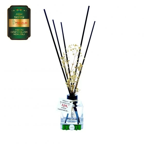 Aşk-ı Sermest Toptan Meczub Aşk Serisi Aşkın Gözyaşları Kokulu 10 x 60 ml küp Şişe Bambu Çubuklu Ortam Kokusu Reed Diffuser Oda Kokusu ürün görseli 1