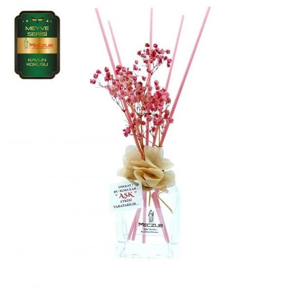 Aşk-ı Sermest Toptan Meczub Meyve Serisi Kavun Kokulu 5 x 120 ml küp Şişe Bambu Çubuklu Ortam Kokusu Reed Diffuser Oda Kokusu ürün görseli 1