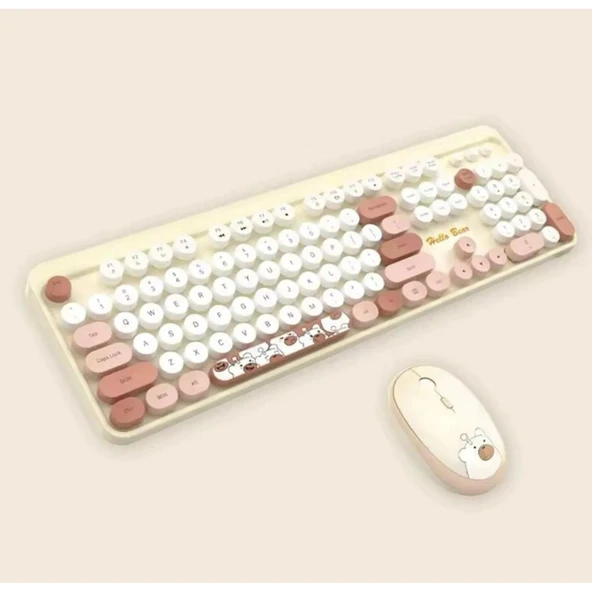 Hello Bear Sütlü Çay Klavye Mouse Set ürün görseli 1